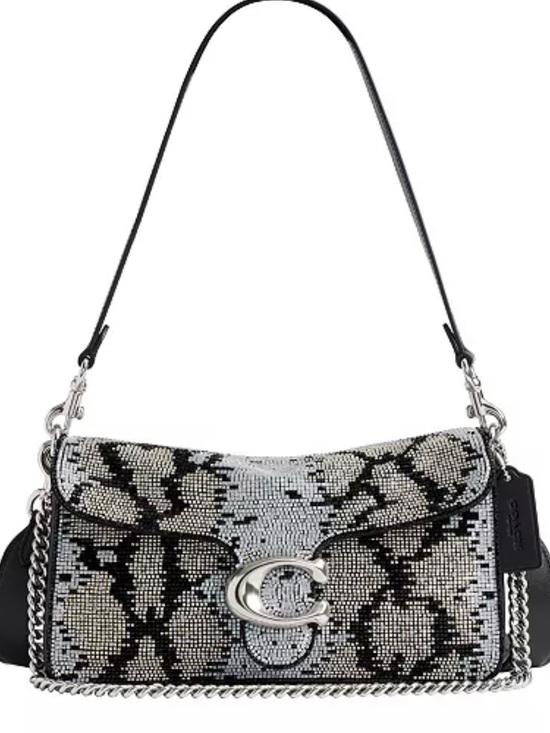 Coach Handbags - Coach Tabby Medium Beaded Snake Shoulder Bag 26